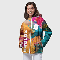 Ветровка с капюшоном женская Roblox Logo Color, цвет: 3D-белый — фото 2