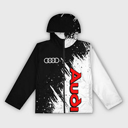 Ветровка с капюшоном женская Ауди - белые потертости, цвет: 3D-черный