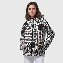 Ветровка с капюшоном женская Human osteology, цвет: 3D-черный — фото 2