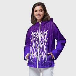 Ветровка с капюшоном женская Bring Me The Horizon Lettering, цвет: 3D-белый — фото 2