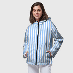 Ветровка с капюшоном женская Полосатый морской, цвет: 3D-черный — фото 2