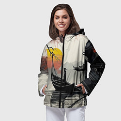 Ветровка с капюшоном женская Красота Японии, цвет: 3D-черный — фото 2