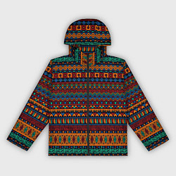 Ветровка с капюшоном женская Этнические узоры полосы, цвет: 3D-черный