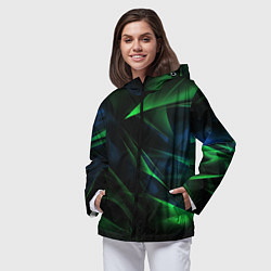 Ветровка с капюшоном женская Dark green background, цвет: 3D-черный — фото 2