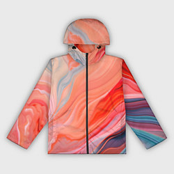 Ветровка с капюшоном женская Текучий принт от нейросети, цвет: 3D-черный