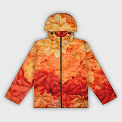 Ветровка с капюшоном женская Текстура упавших осенних листьев, цвет: 3D-черный