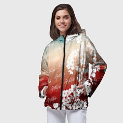 Ветровка с капюшоном женская Stray Kids flowers, цвет: 3D-черный — фото 2