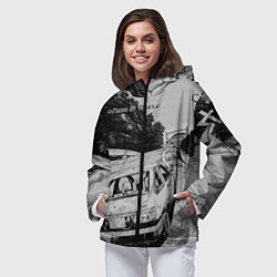 Ветровка с капюшоном женская Тойота ae 86 - Инициал ди, цвет: 3D-черный — фото 2