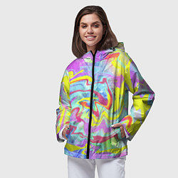Ветровка с капюшоном женская Flash of colors, цвет: 3D-черный — фото 2