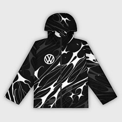 Ветровка с капюшоном женская Volkswagen - острые линии, цвет: 3D-черный