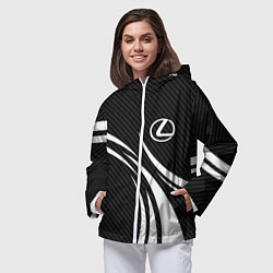 Ветровка с капюшоном женская Lexus - carbon line, цвет: 3D-белый — фото 2