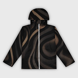 Ветровка с капюшоном женская Черный абстрактный узор, цвет: 3D-белый