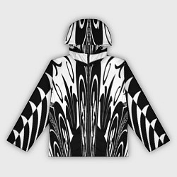 Ветровка с капюшоном женская Черные завихрения, цвет: 3D-черный