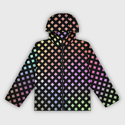 Ветровка с капюшоном женская Цветной под сеткой имитация, цвет: 3D-черный