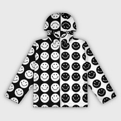 Ветровка с капюшоном женская Smiley black and white, цвет: 3D-белый