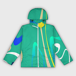 Ветровка с капюшоном женская Абстрактное изображение, линии, цвет: 3D-белый