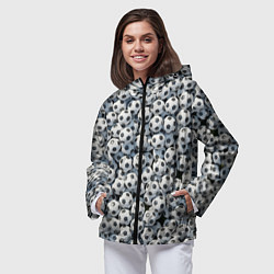 Ветровка с капюшоном женская Узор с мячиками, цвет: 3D-черный — фото 2