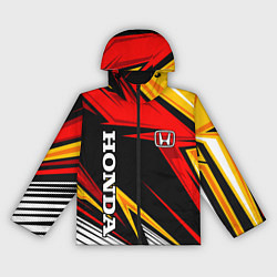 Ветровка с капюшоном женская Honda - красный и оранжевый, цвет: 3D-черный
