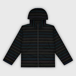 Ветровка с капюшоном женская Разноцветные полосы на чёрном, цвет: 3D-черный