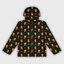 Ветровка с капюшоном женская Christmas cockies pattern, цвет: 3D-черный
