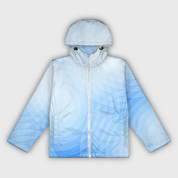 Ветровка с капюшоном женская Абстракция с голубыми кругами, цвет: 3D-белый