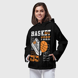 Ветровка с капюшоном женская Basketball New York, цвет: 3D-черный — фото 2