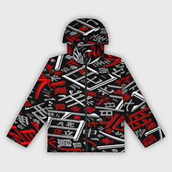Ветровка с капюшоном женская Японские аниме иероглифы, цвет: 3D-черный