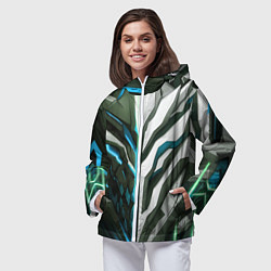 Ветровка с капюшоном женская Броня адская и райская синяя, цвет: 3D-белый — фото 2