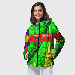 Ветровка с капюшоном женская Кожаный рельеф, цвет: 3D-черный — фото 2