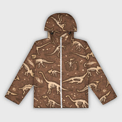 Ветровка с капюшоном женская Dinosaurs bones, цвет: 3D-белый