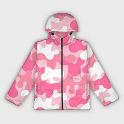 Ветровка с капюшоном женская Камуфляж розовый, цвет: 3D-черный