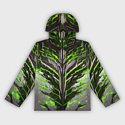 Ветровка с капюшоном женская Киберпанк доспех зелёный, цвет: 3D-черный