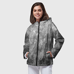 Ветровка с капюшоном женская Абстракция - grey sky, цвет: 3D-черный — фото 2
