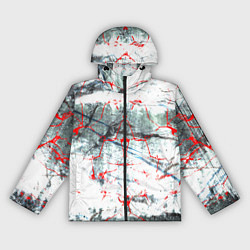 Ветровка с капюшоном женская Узоры на мраморе, цвет: 3D-черный