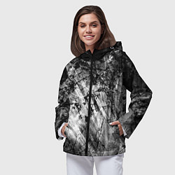 Ветровка с капюшоном женская Чёрный мрамор, цвет: 3D-черный — фото 2