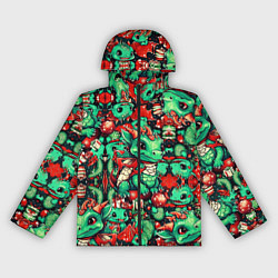 Ветровка с капюшоном женская Зелёный деревянный дракончик, цвет: 3D-черный