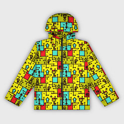 Ветровка с капюшоном женская Роботы монстры, цвет: 3D-черный