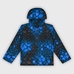 Ветровка с капюшоном женская Синий трескающийся камень, цвет: 3D-черный