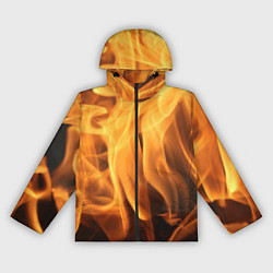 Ветровка с капюшоном женская Языки пламень, цвет: 3D-черный