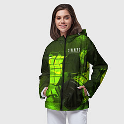 Ветровка с капюшоном женская STALKER 2 капсулы осознания, цвет: 3D-черный — фото 2