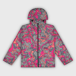 Ветровка с капюшоном женская Розовый серый сон, цвет: 3D-черный
