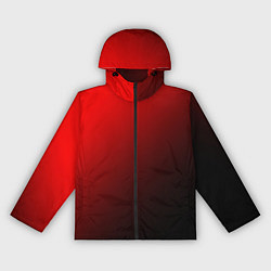 Ветровка с капюшоном женская Градиент красно-чёрный диагональ, цвет: 3D-черный