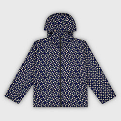 Ветровка с капюшоном женская Цветочный паттерн тёмно-синий, цвет: 3D-черный