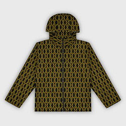 Ветровка с капюшоном женская Узоры чёрно-золотой паттерн, цвет: 3D-черный