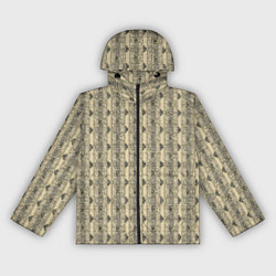 Ветровка с капюшоном женская Паттерн сёро-зелёный, цвет: 3D-черный