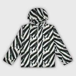 Ветровка с капюшоном женская Вертикальные полосы, цвет: 3D-белый