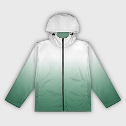 Женская ветровка Туманный градиент бело-зелёный