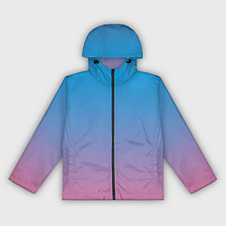 Ветровка с капюшоном женская Небесно-розовый градиент, цвет: 3D-черный