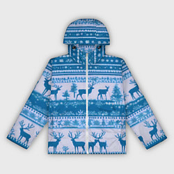 Ветровка с капюшоном женская Синие олени, цвет: 3D-белый