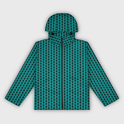 Ветровка с капюшоном женская Паттерн кружочки на зелёном, цвет: 3D-черный